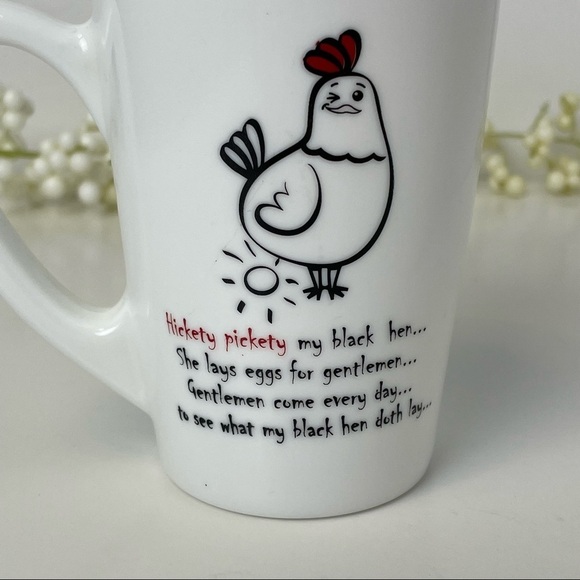 ARC France Luminarc Hickety Pickerty Hen Pair of Mugs Milk Glass - Picture 2 of 16